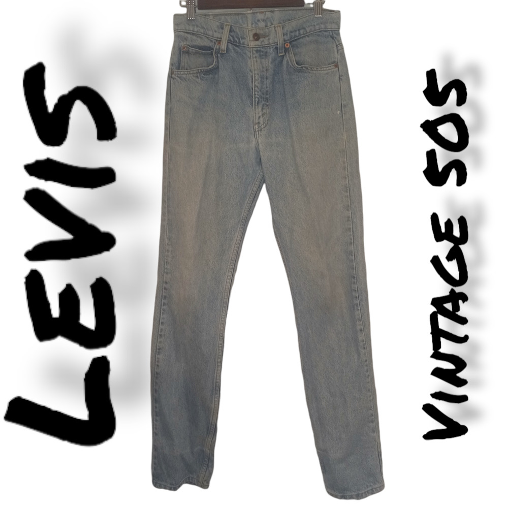 Levi's 505 Women Blue Denim Cotton Orange Tab Vintage Straight Leg Jeans W30/L34